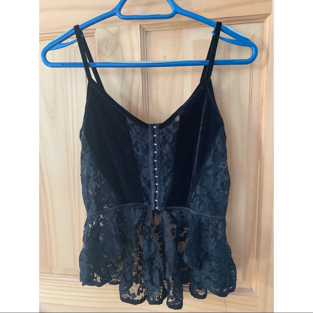 NWOT Velvet and Lace Lingerie Top